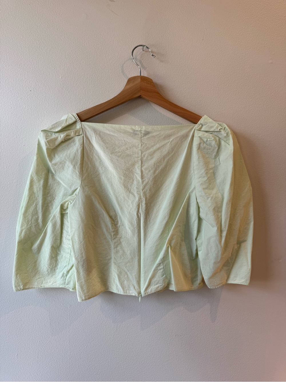 Vince Mint Green Square Neck Puff Sleeve Top - Picture 3 of 3